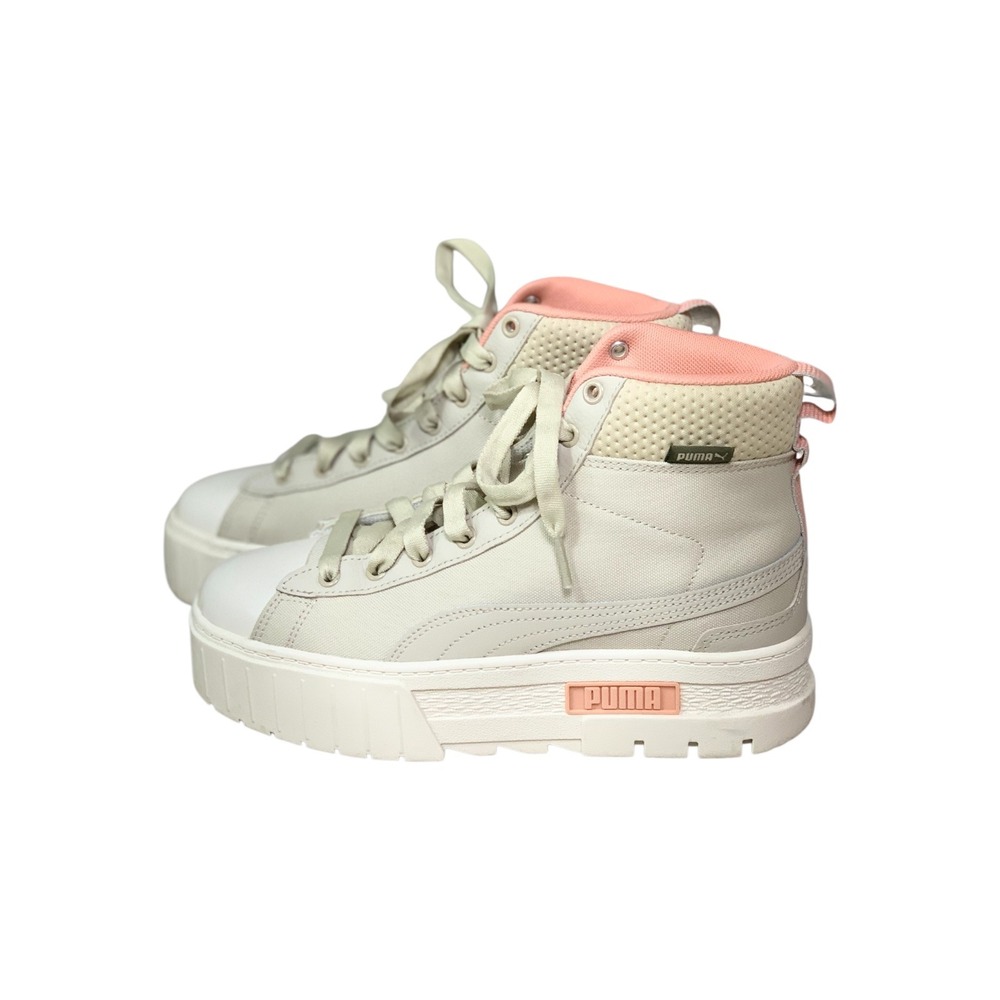 Puma Mayze Mid Women Tan Peach Platform High Top Sneakers Size 8